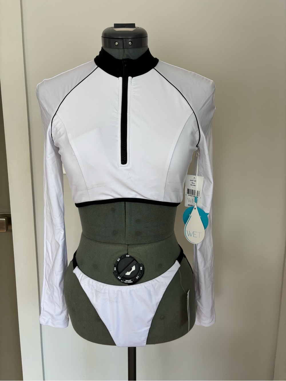 NWT WET Swimwear Monochrome Two-Piece Wet Swim Set White L/XL